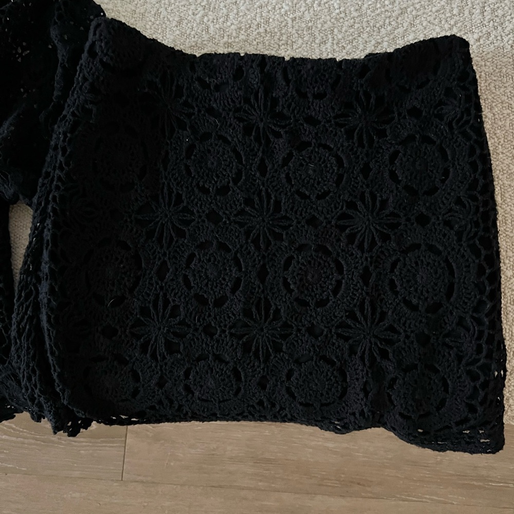 Black Lace Midi Skirt